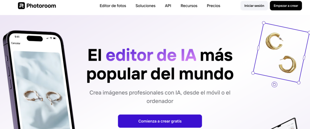 editor de fotos con IA