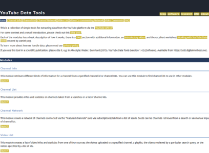 YouTube Data Tools